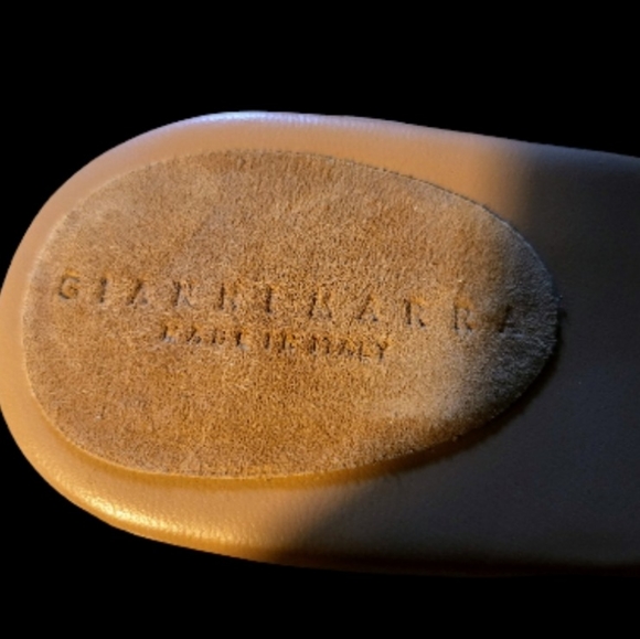 Gianni Marra Vero Cuoio Leather Italian Sandals Pearl Accents Tan Size 39 8.5 - Picture 3 of 4